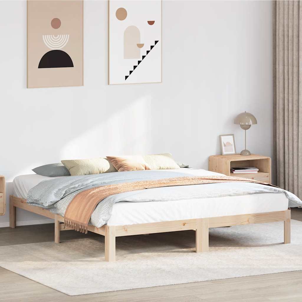 Cama sem colchão 180x200 cm madeira de pinho maciça