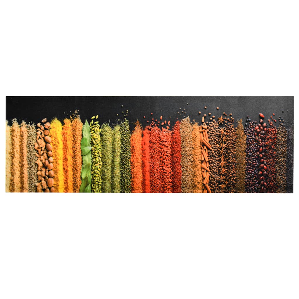Tapete de cozinha lavável com design especiarias 45x150 cm