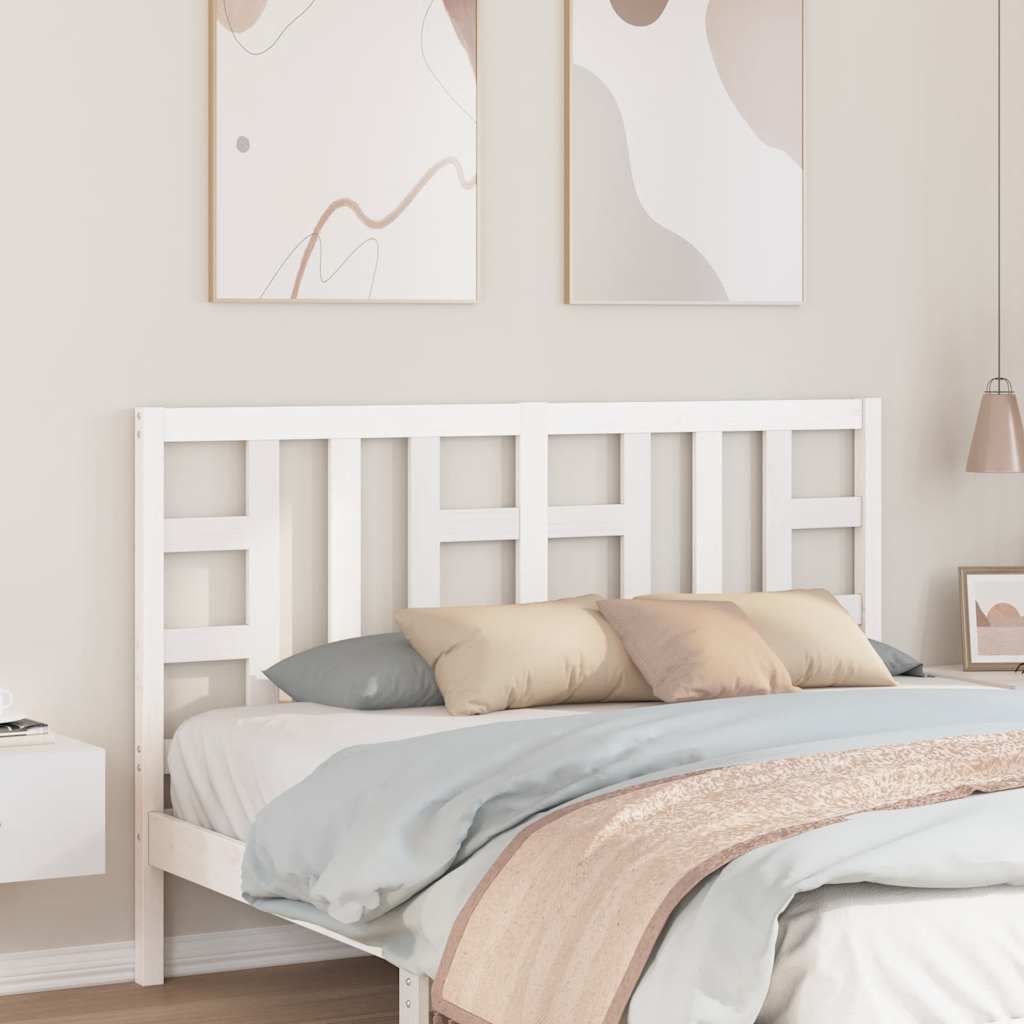 Cabeceira de cama 156x4x100 cm pinho maciço branco