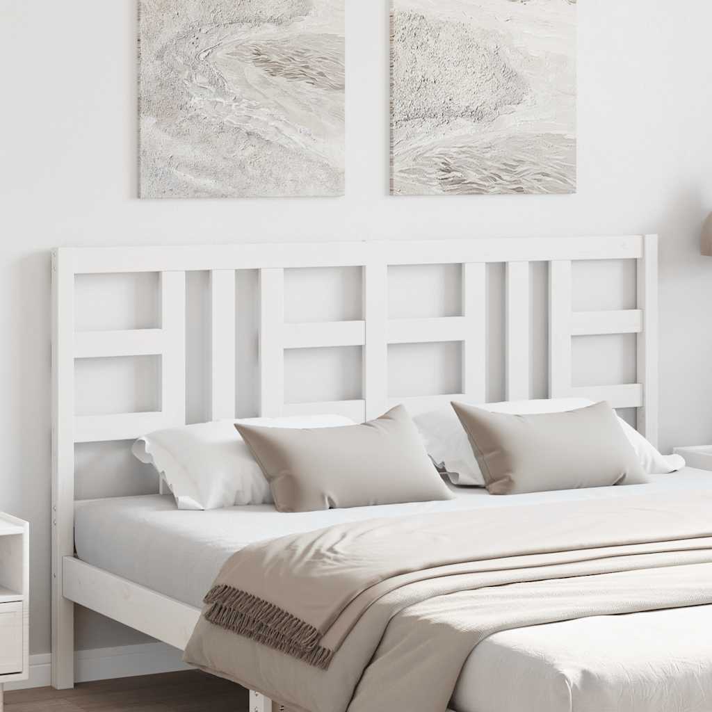 Cabeceira de cama 156x4x100 cm pinho maciço branco