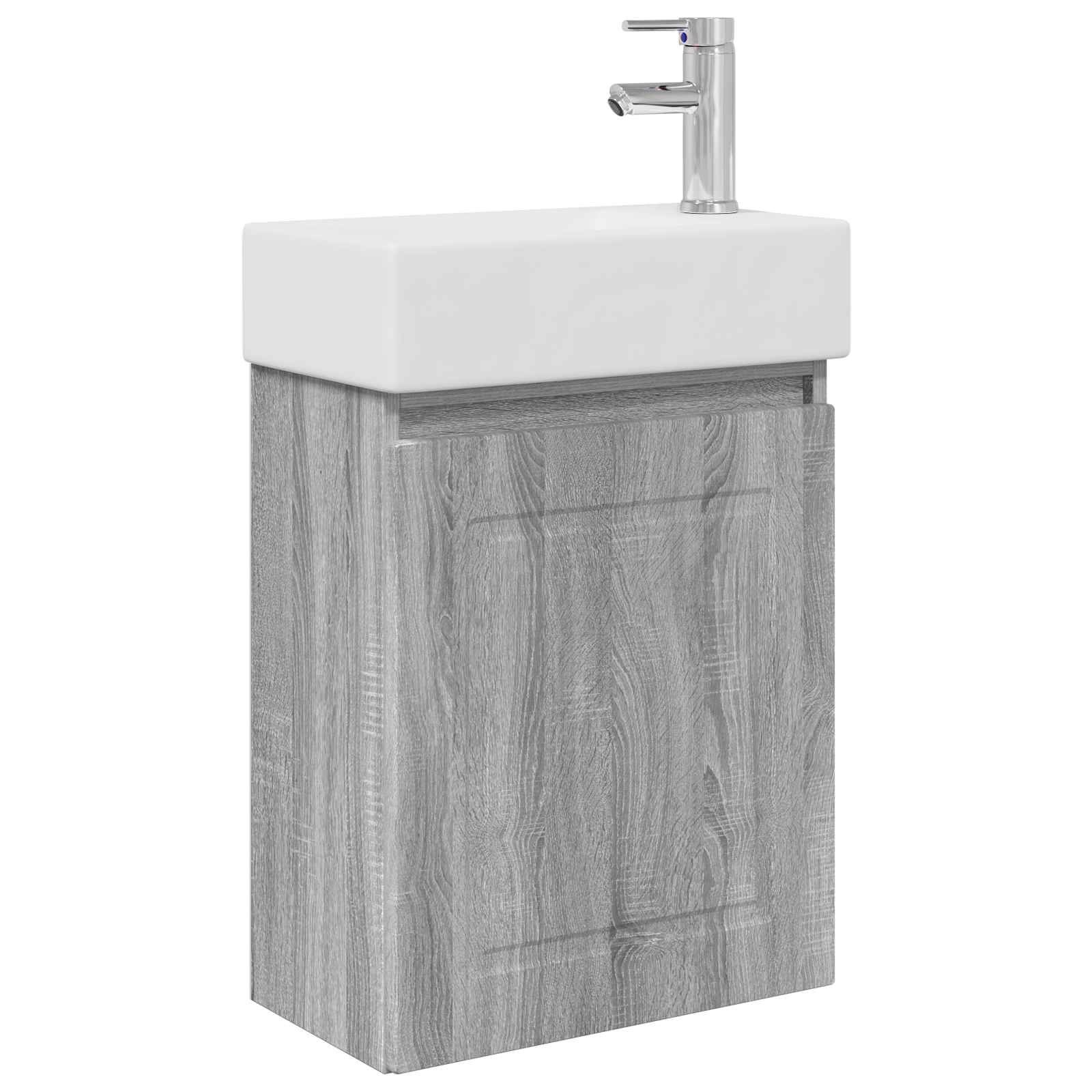 Conjunto de móveis de banheiro com torneira sonoma cinzento