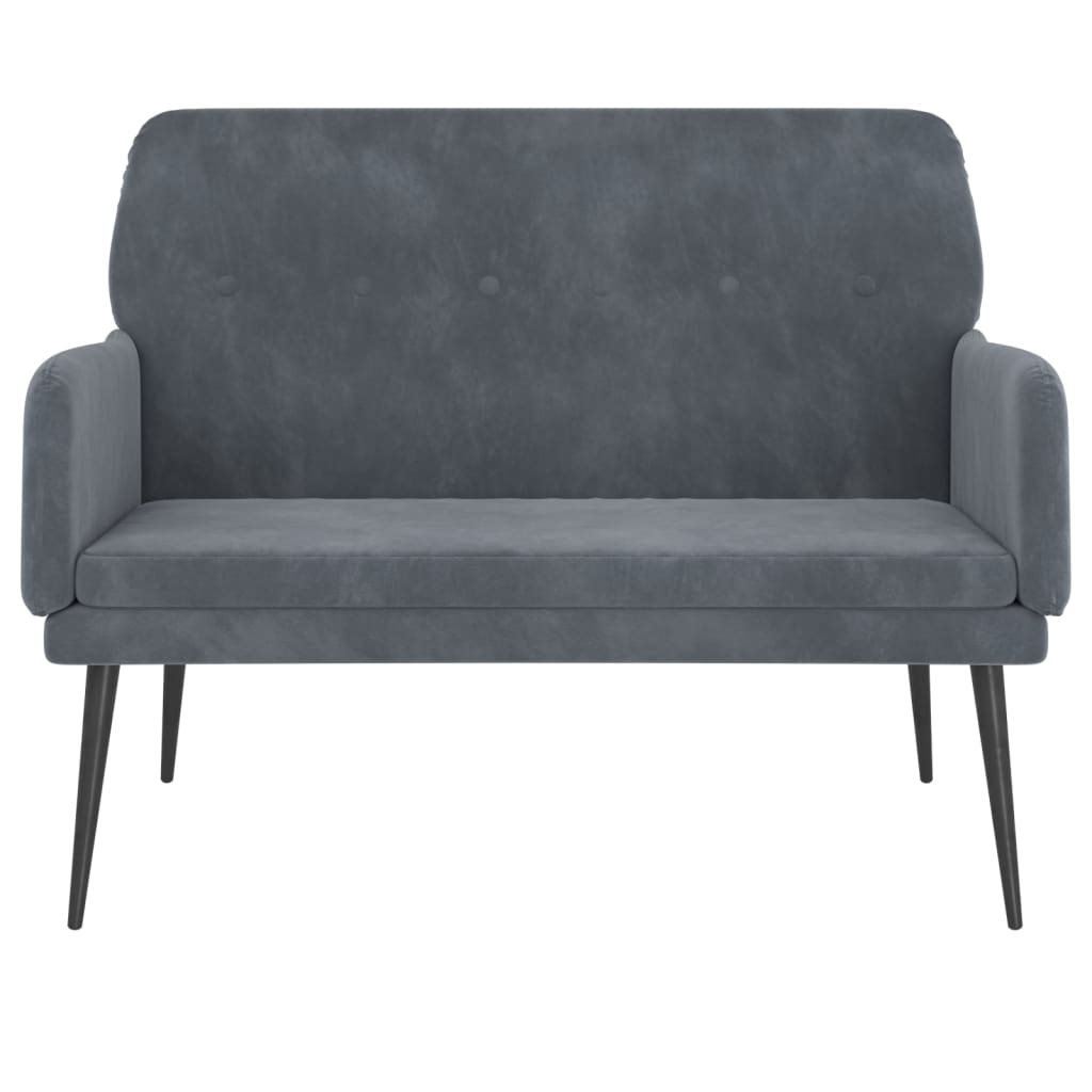 Banco 108x79x79 cm veludo cinzento-escuro