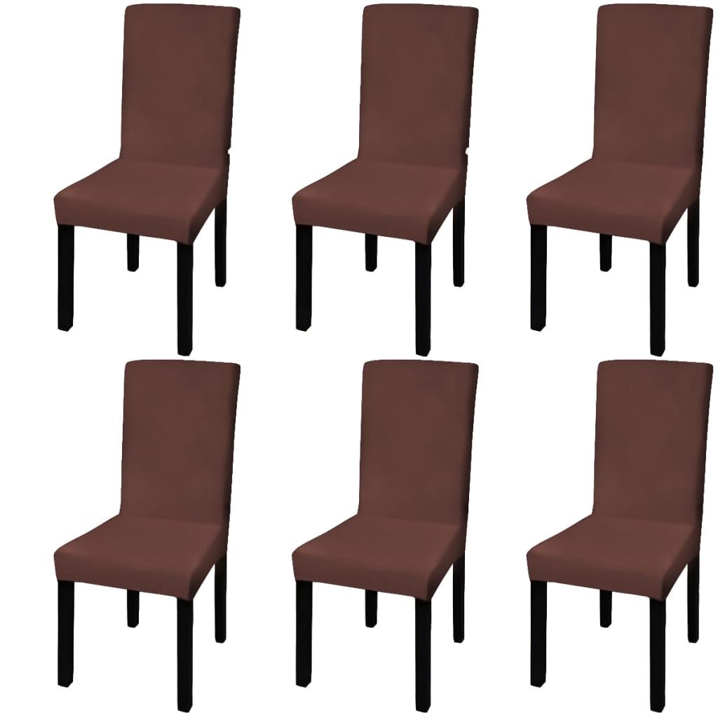 Capa extensível para cadeira 6 pcs castanho