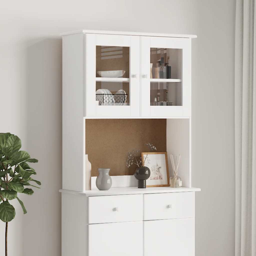 Topo p/ cómoda alta 77x30x92 cm madeira de pinho maciça branco