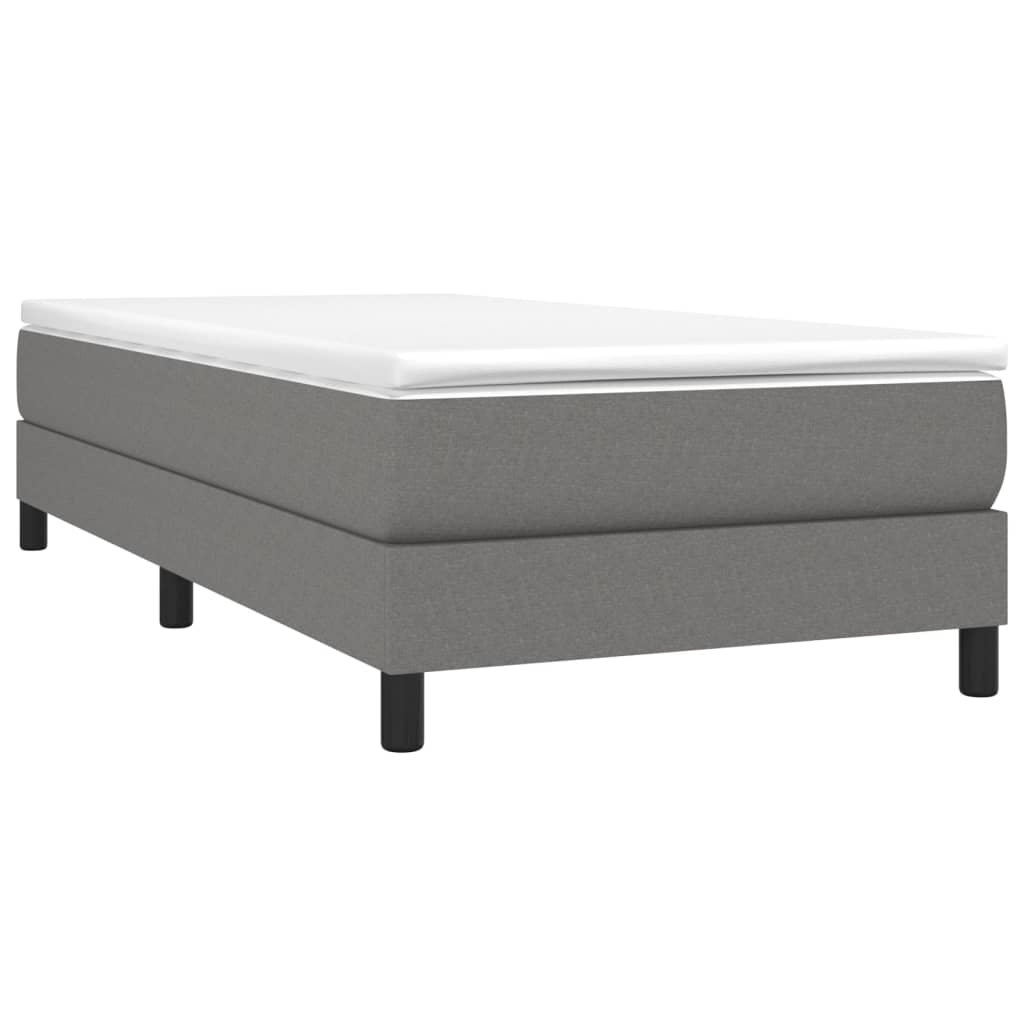 Cama com molas/colchão 90x200 cm tecido cinzento-escuro