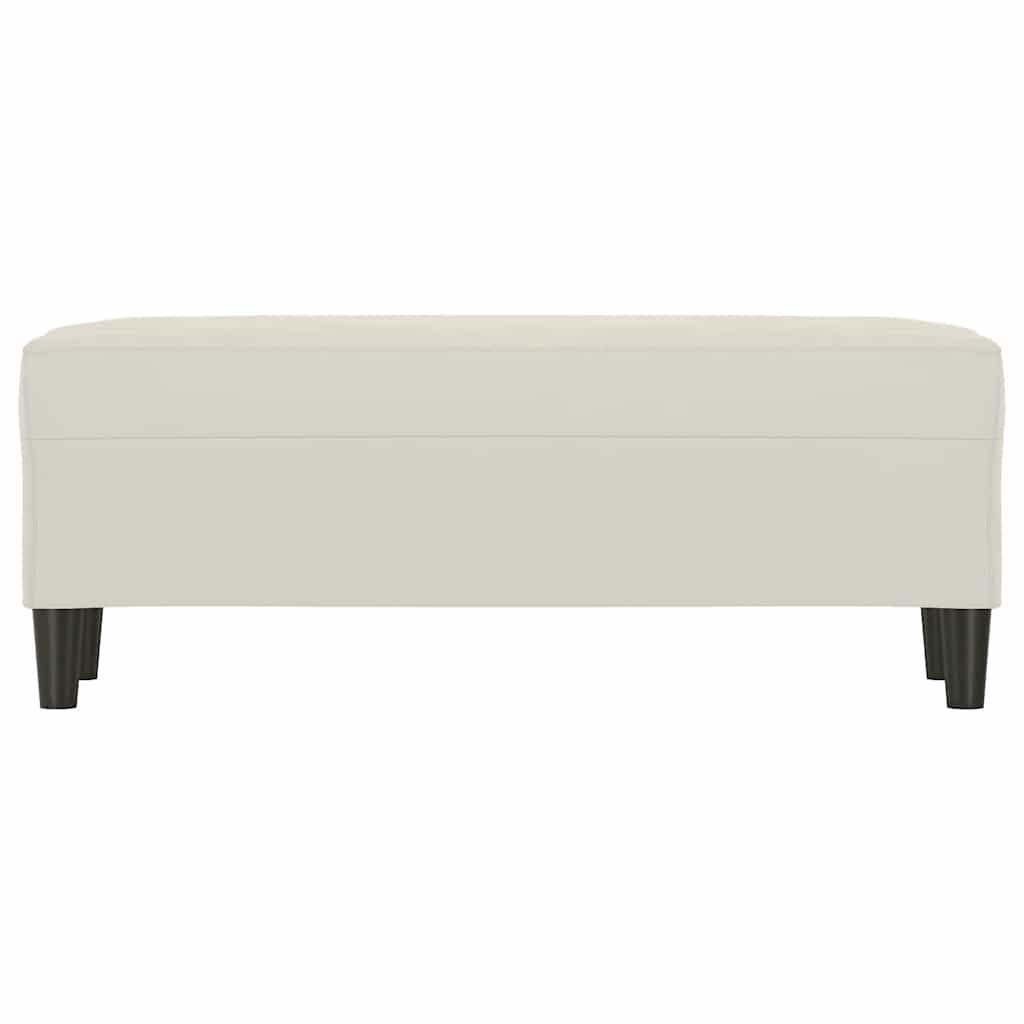 Banco 100x35x41 cm veludo cor creme