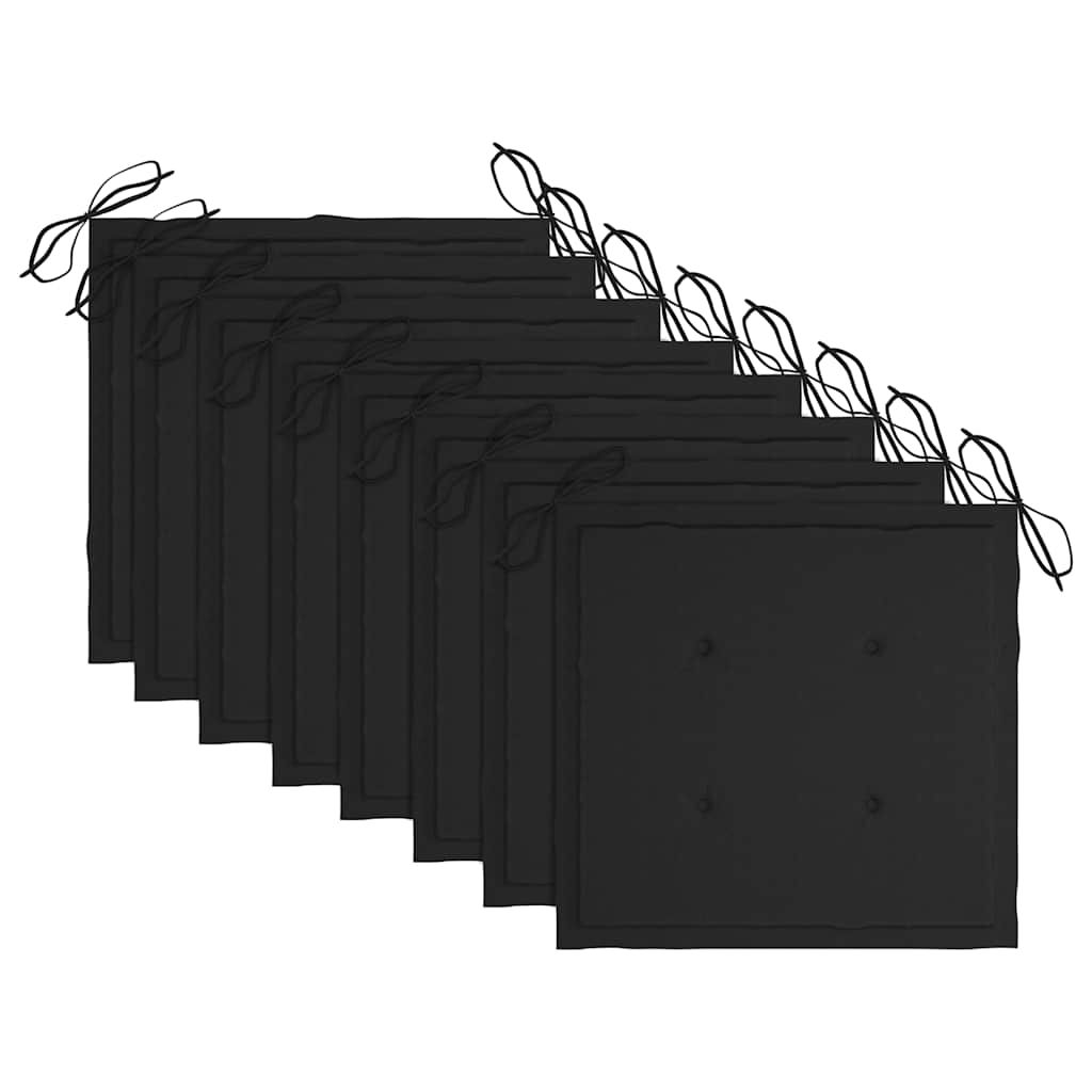 Cadeiras de jantar p/ jardim 8 pcs c/ almofadões acácia maciça