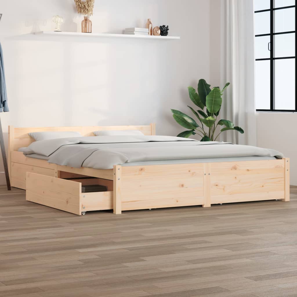 Estrutura de cama com gavetas 150x200 cm tamanho king