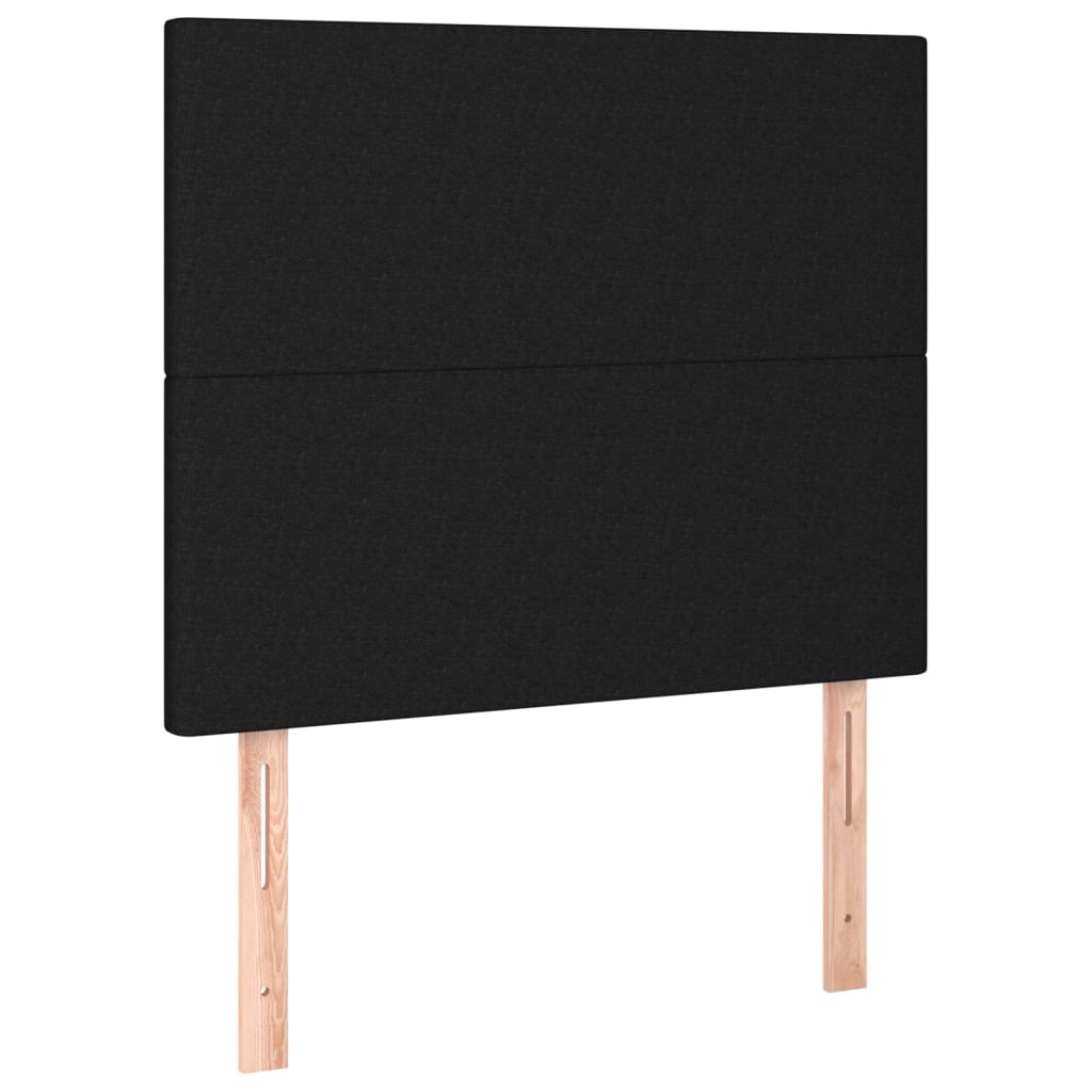 Cabeceira cama c/ LED tecido 100x5x118/128 cm preto