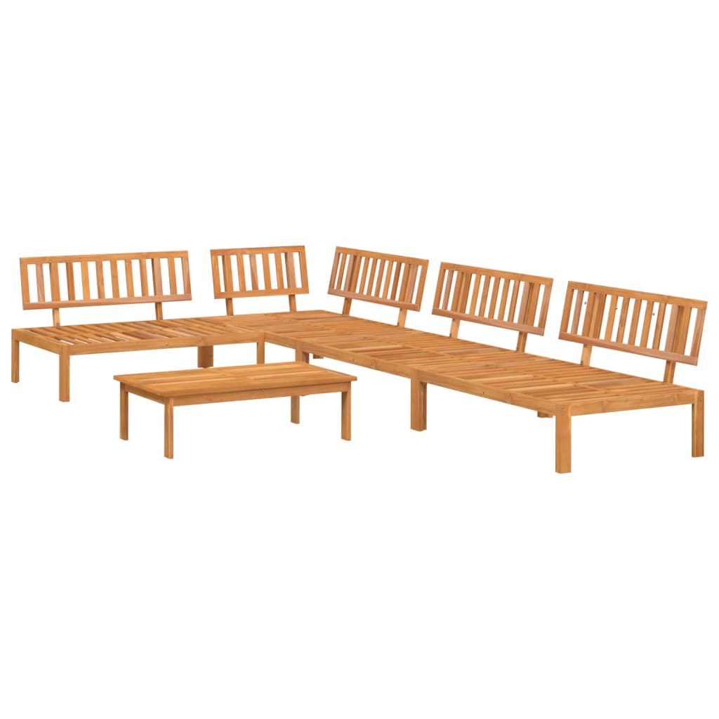 5 Pcs conjunto de móveis de paletes p/ jardim acácia maciça