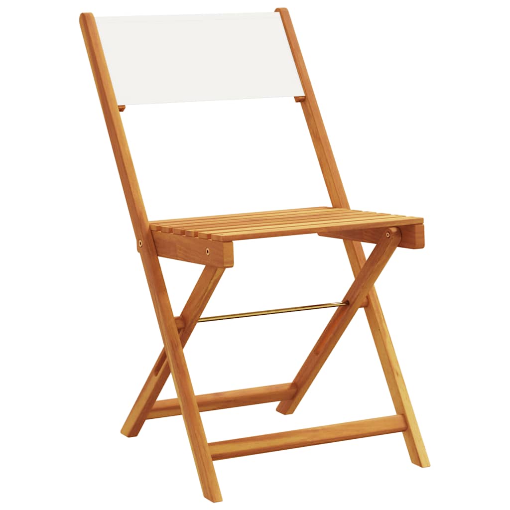 3 Pcs conjunto de bistrô tecido e madeira maciça branco nata