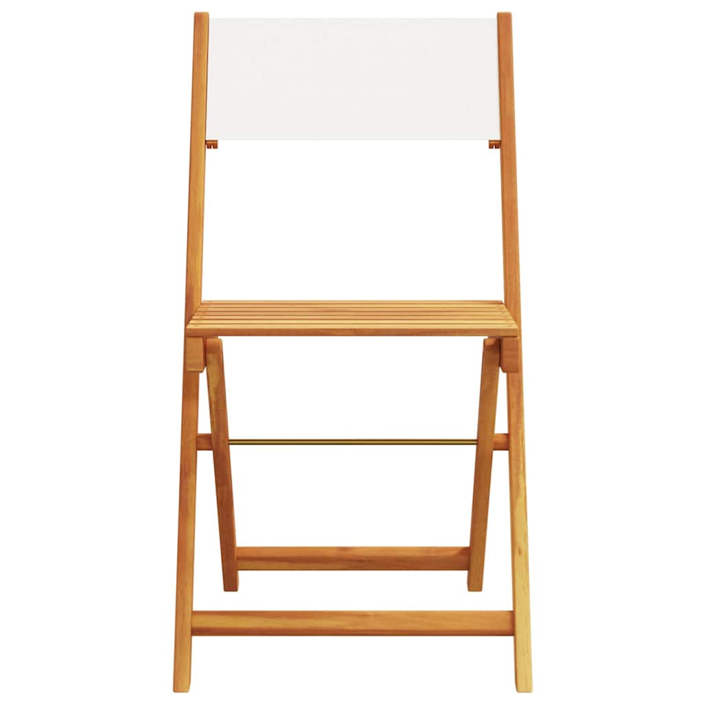 3 Pcs conjunto de bistrô tecido e madeira maciça branco nata