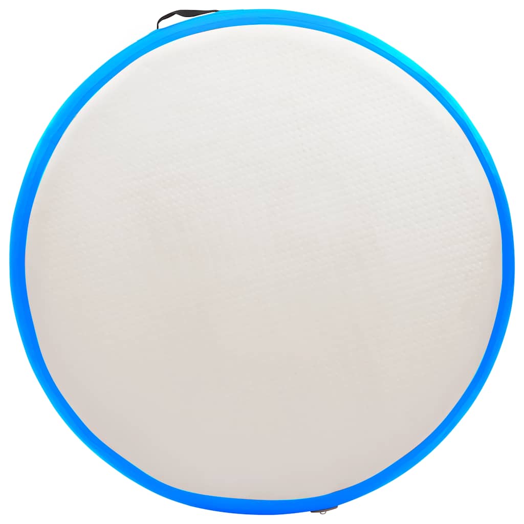 Tapete de ginástica insuflável com bomba 100x100x10 cm PVC azul