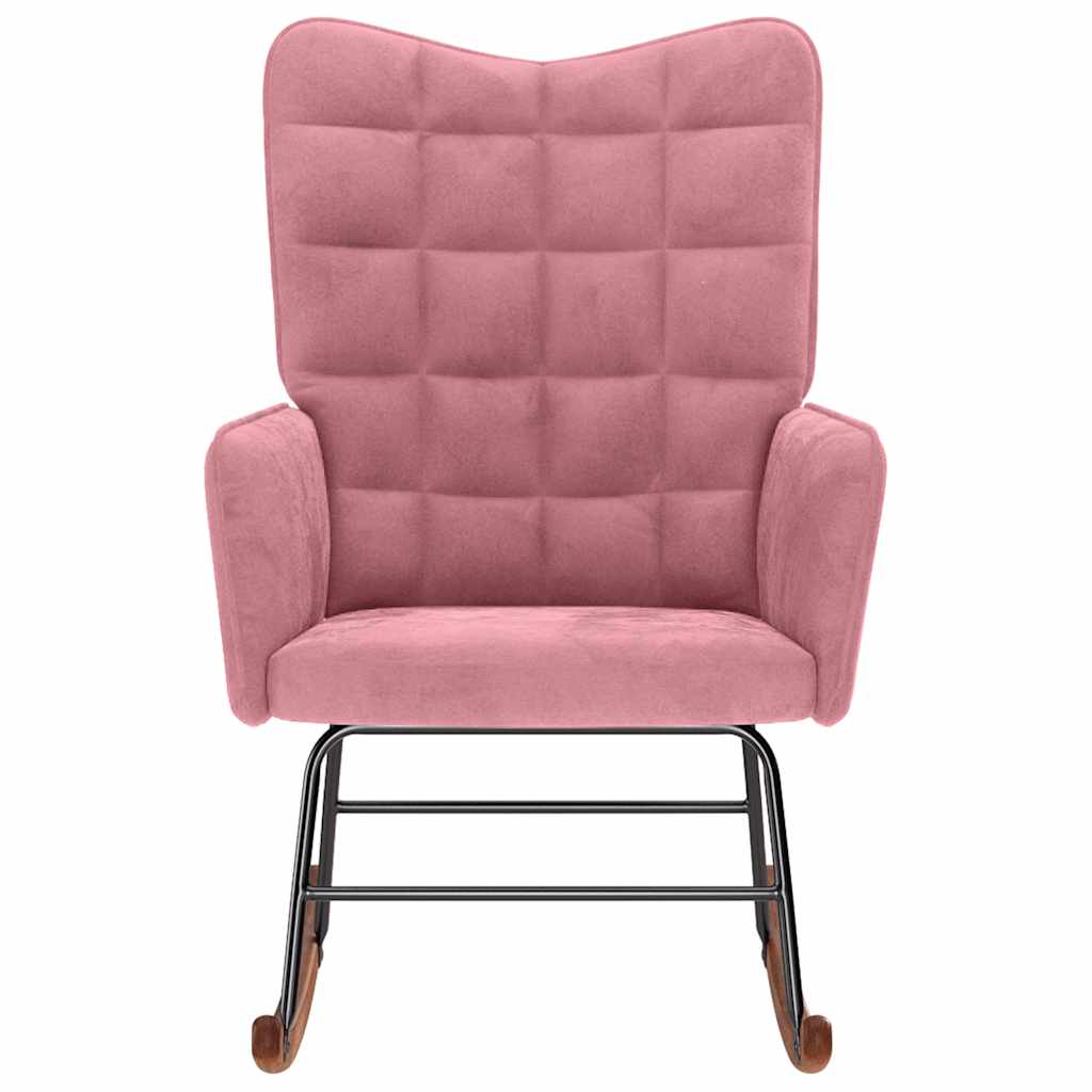 Cadeira de baloiço veludo rosa
