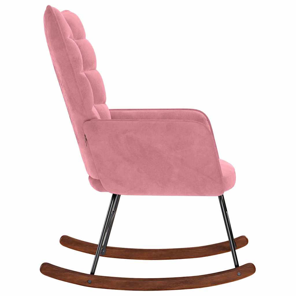 Cadeira de baloiço veludo rosa