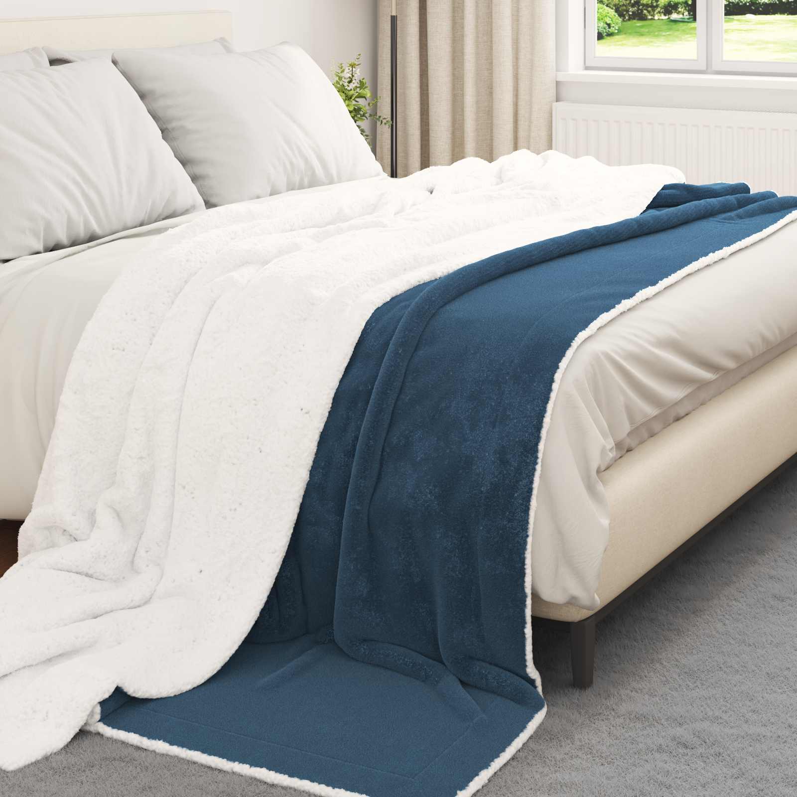 Cobertor azul marinho 220 x 240 cm 2.67 lã