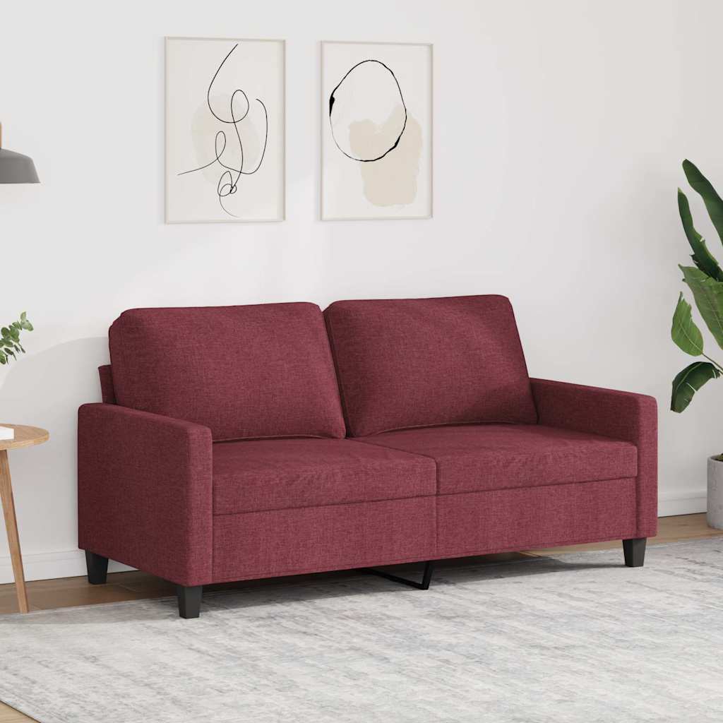 Sofá de 2 lugares tecido 140 cm vermelho tinto