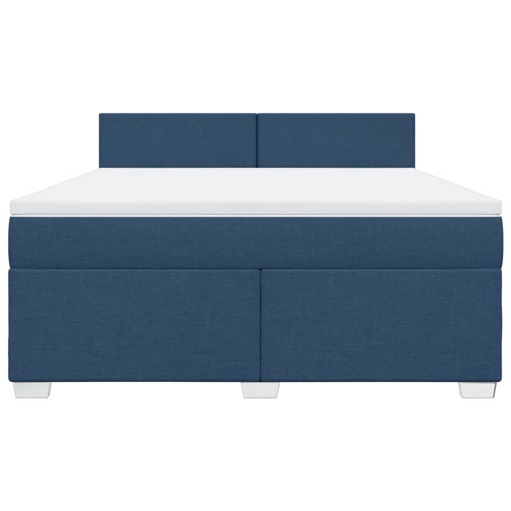 Cama com molas/colchão 180x200 cm tecido azul