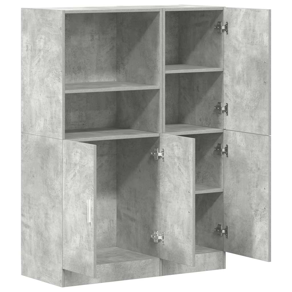 2 Pcs armário de cozinha conjunto deriv. madeira cinza cimento