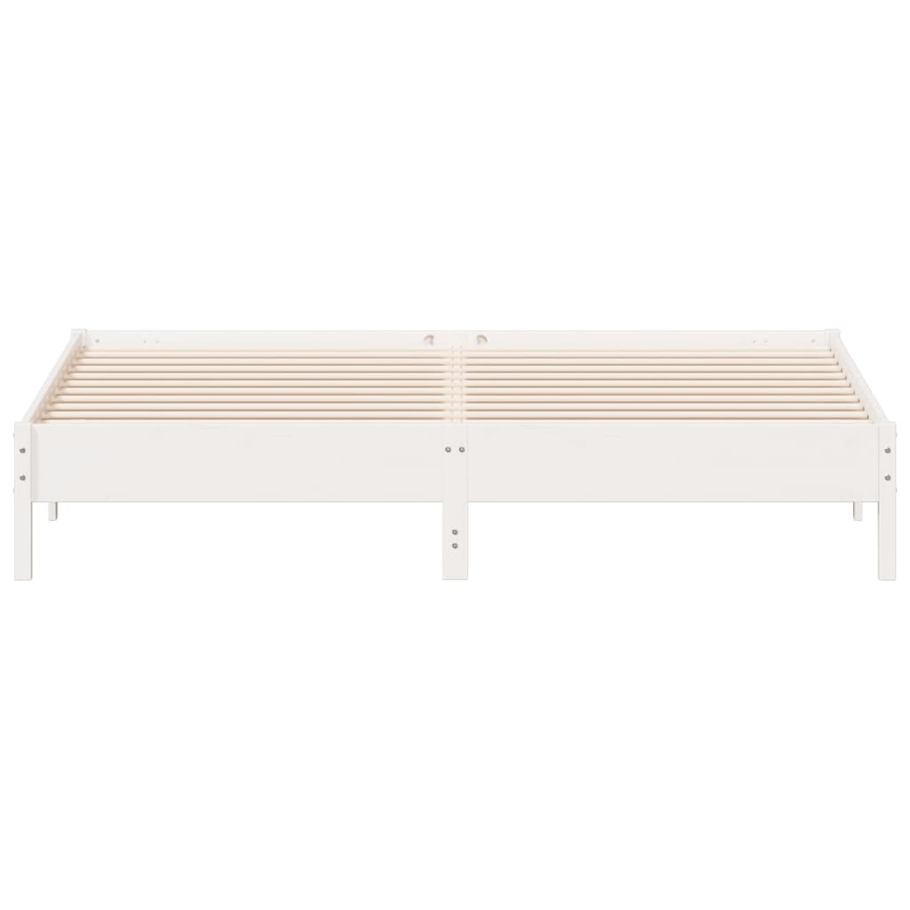 Cama sem colchão 200x200 cm madeira de pinho maciça branco