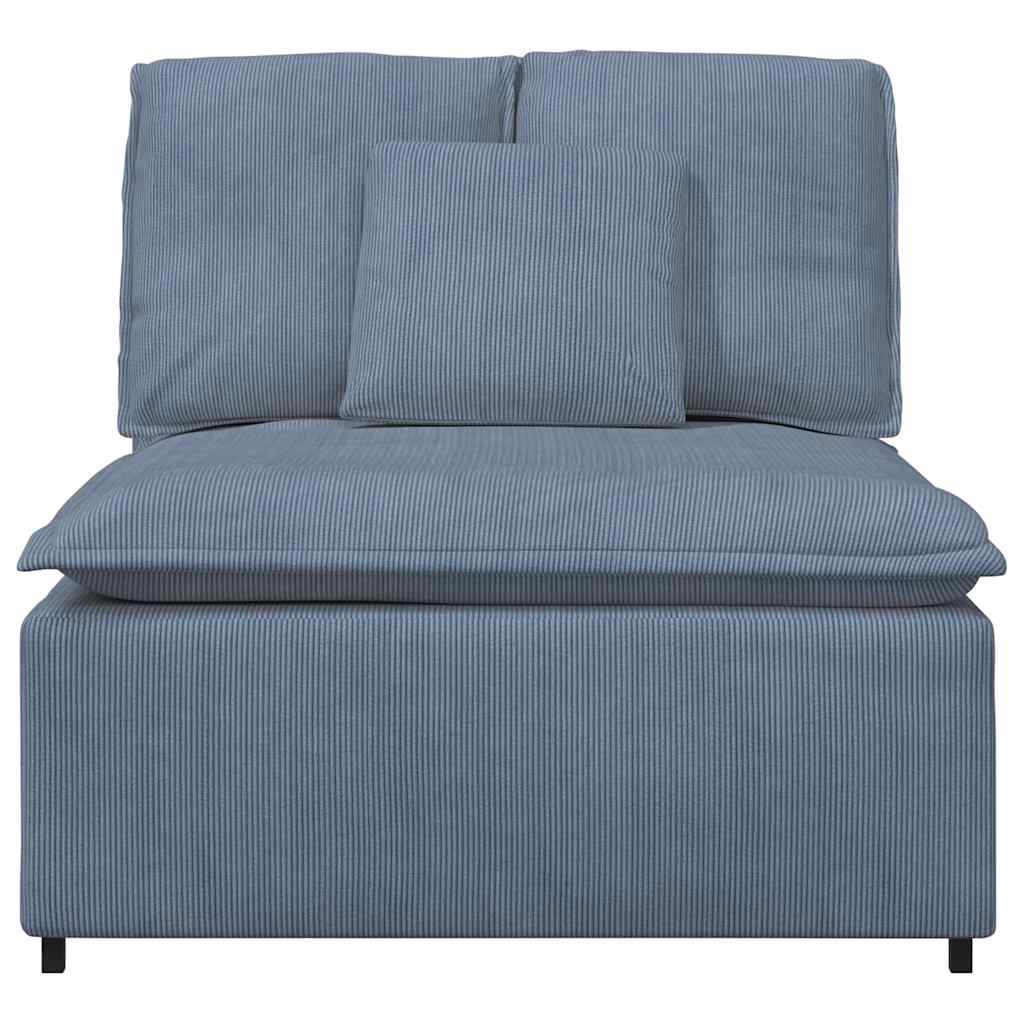 Módulo central para sofá modular com almofadas azuis, 100 cm