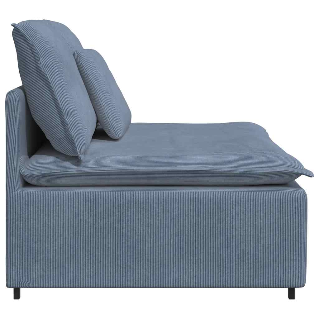 Módulo central para sofá modular com almofadas azuis, 100 cm