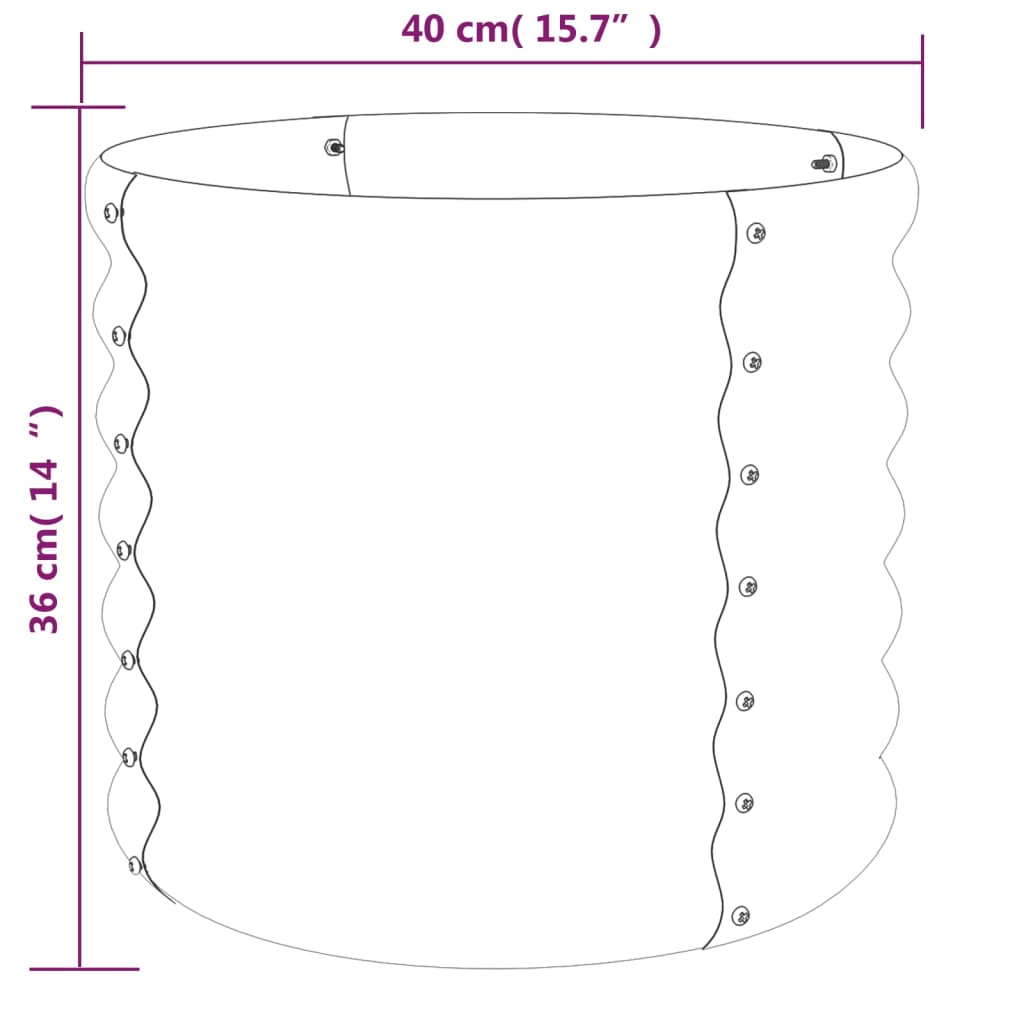 Vaso/floreira de jardim aço galvanizado 40x40x36 cm cinza
