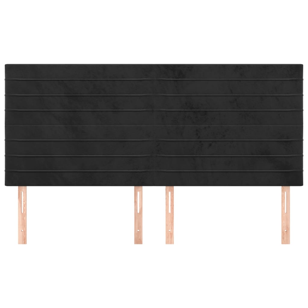 Cabeceira preta 180x5x118/128 cm veludo