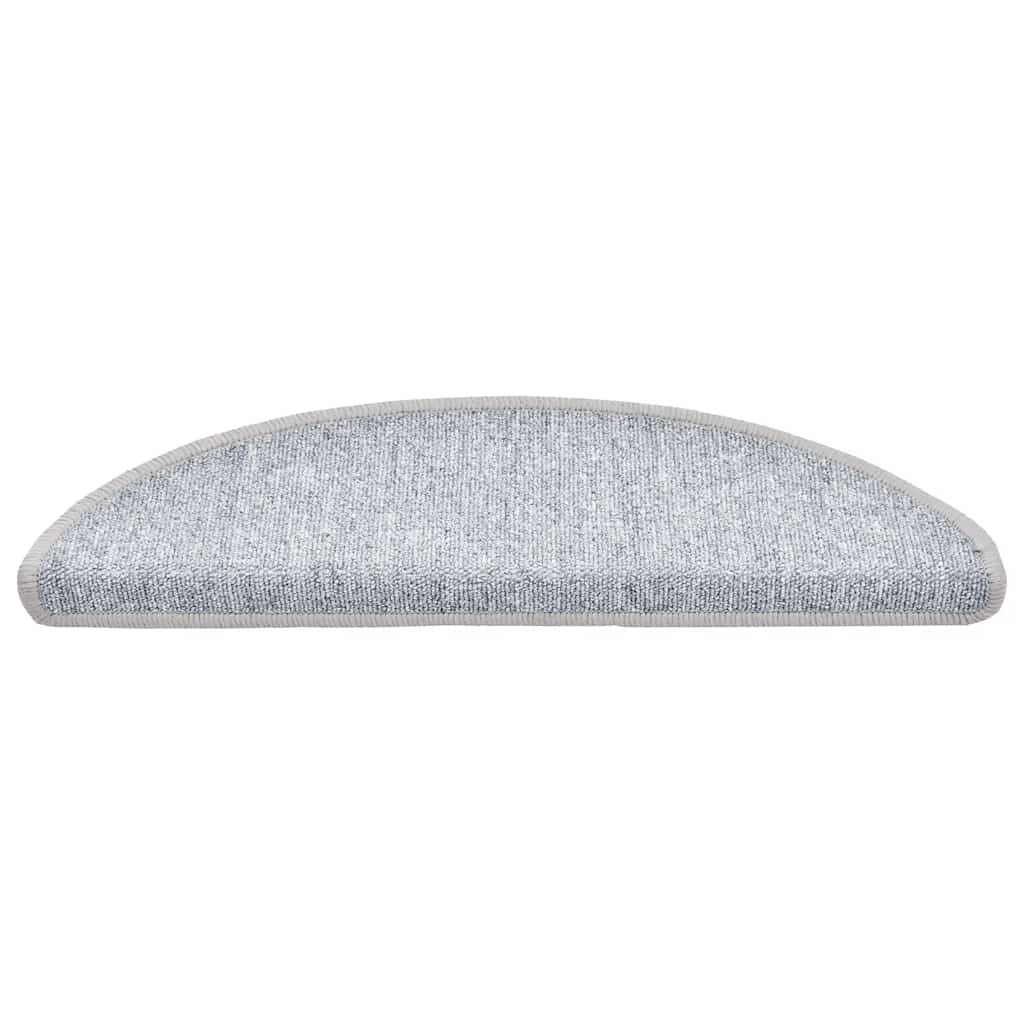 Tapetes de escada 20 peças 56x17x3 cm cinza claro semicircular