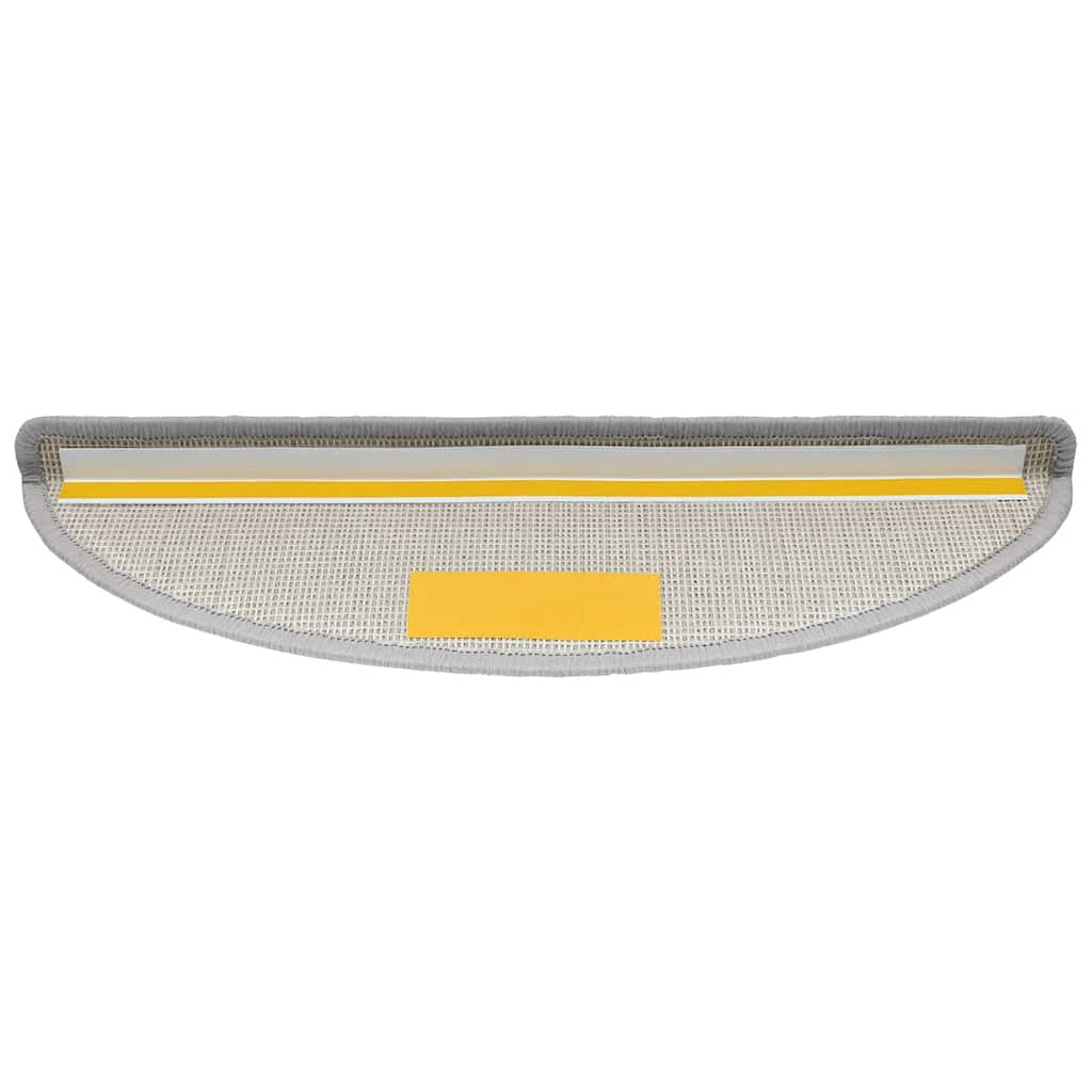 Tapetes de escada 20 peças 56x17x3 cm cinza claro semicircular