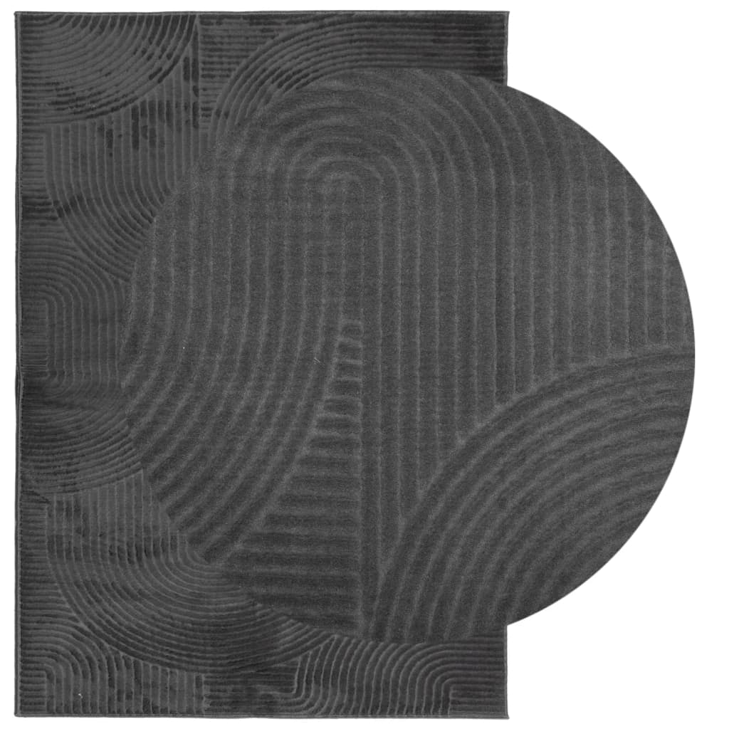 Tapete de pelo curto iza visual escandinavo 140x200cm antracite