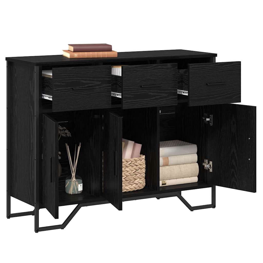 Buffet com gaveta carvalho preto 97 x 32,5 x 74,5 cm