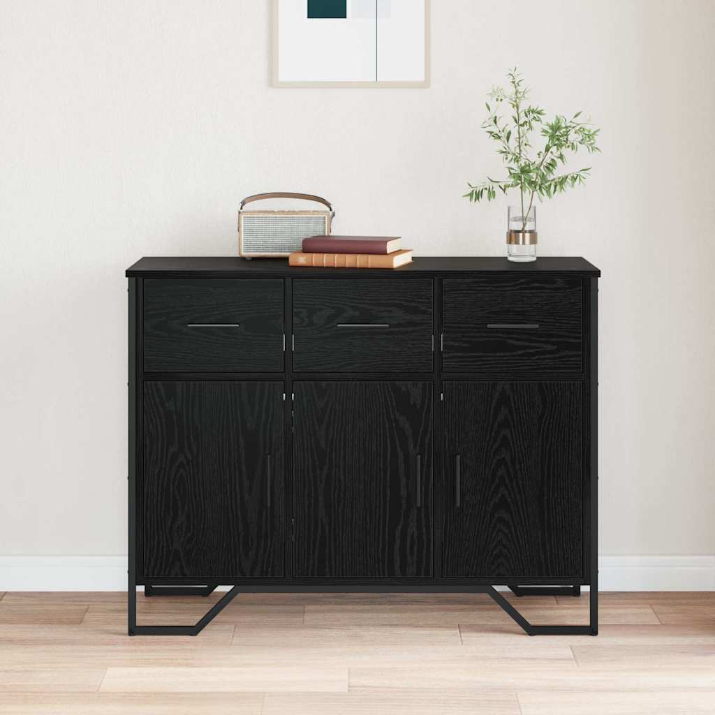 Buffet com gaveta carvalho preto 97 x 32,5 x 74,5 cm