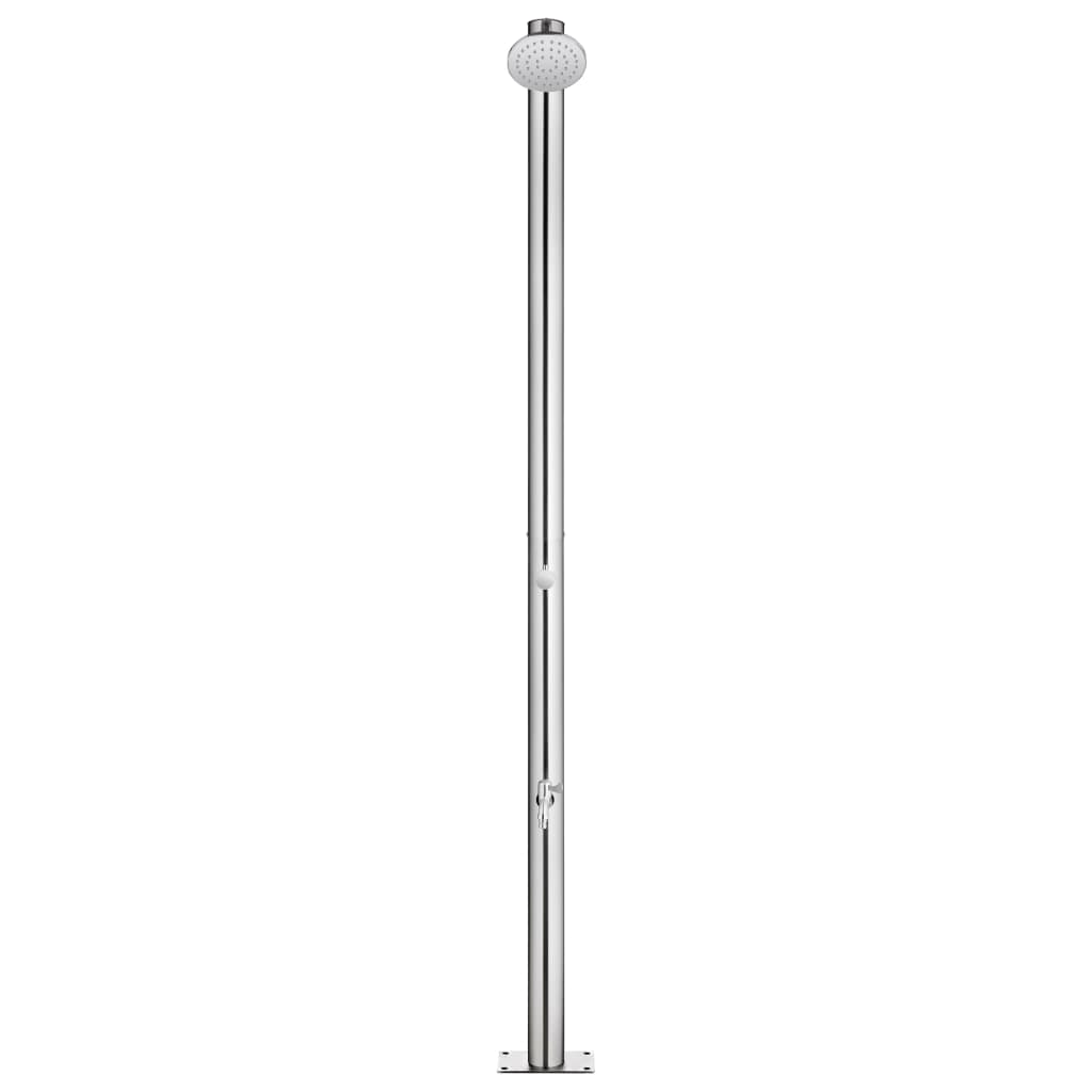 Chuveiro de jardim c/ base cinzenta 220 cm aço inoxidável
