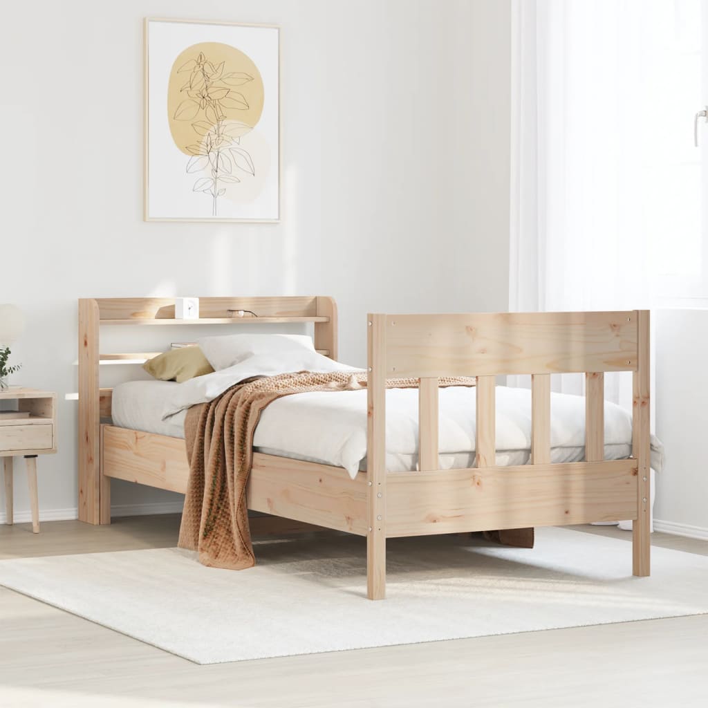 Cama sem colchão 90x190 cm madeira de pinho maciça