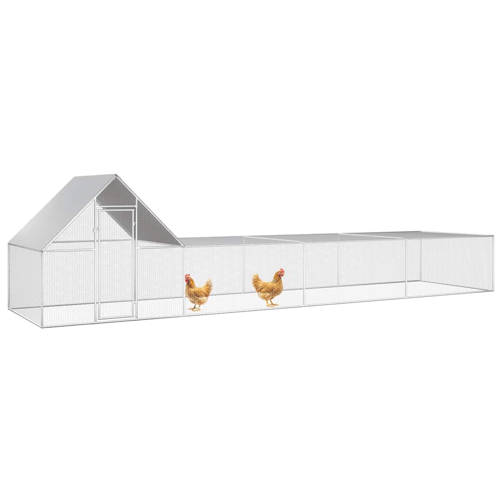 Galinheiro 8x2x2 m aço galvanizado