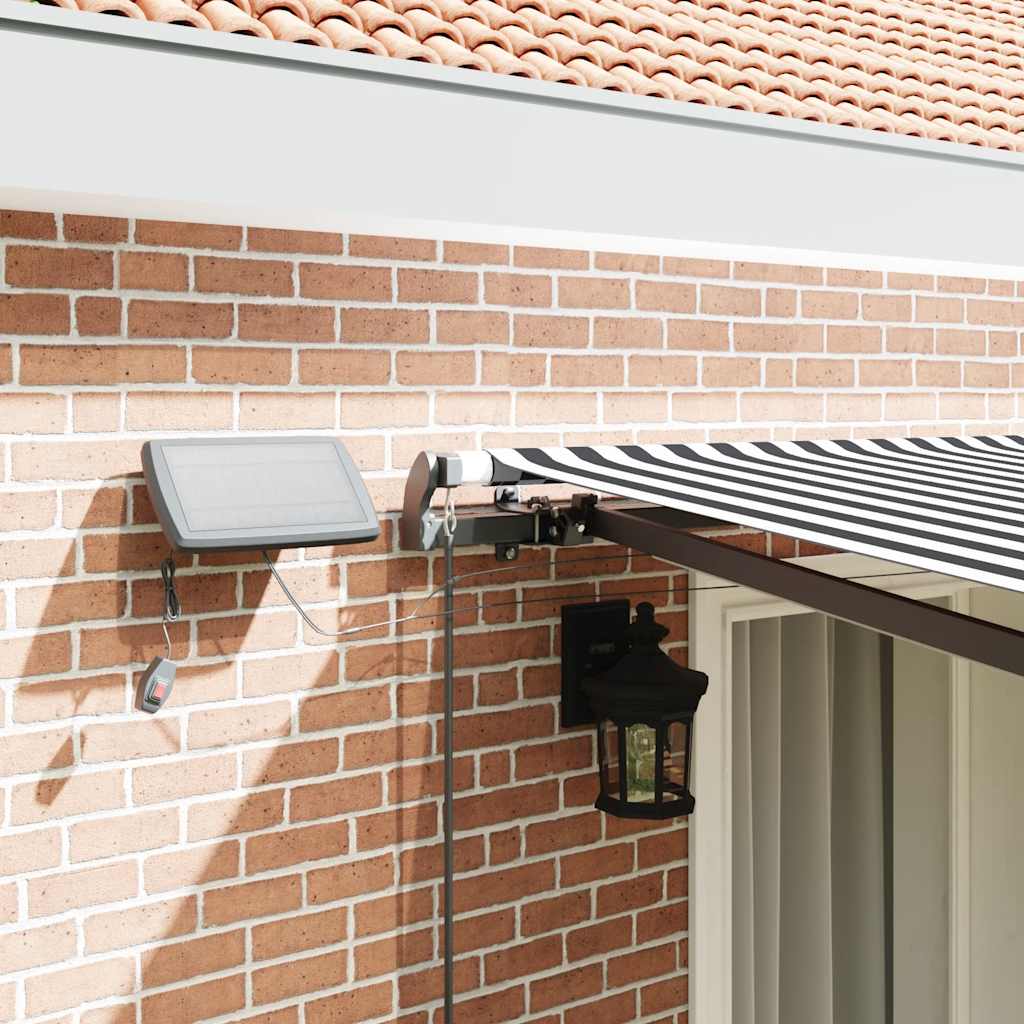 Toldo retrátil manual com luzes leds 400x300cm antracite/branco