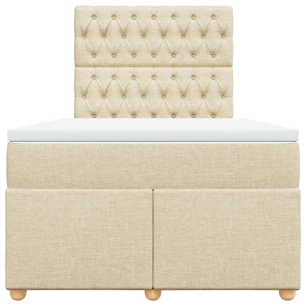 Cama com molas/colchão 120x200 cm tecido cor creme