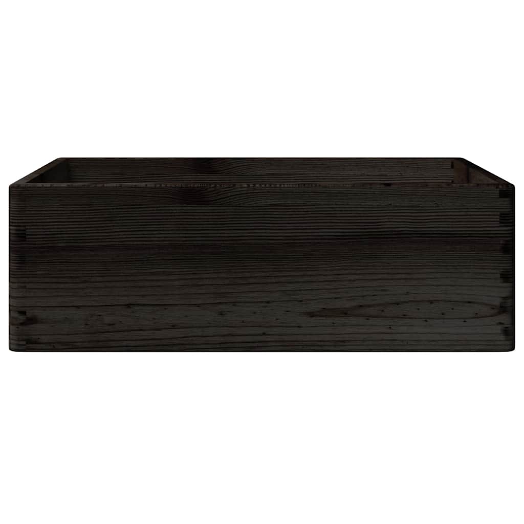 Caixa madeira com pegas preta 40x30x13 cm pinho madeira maciça