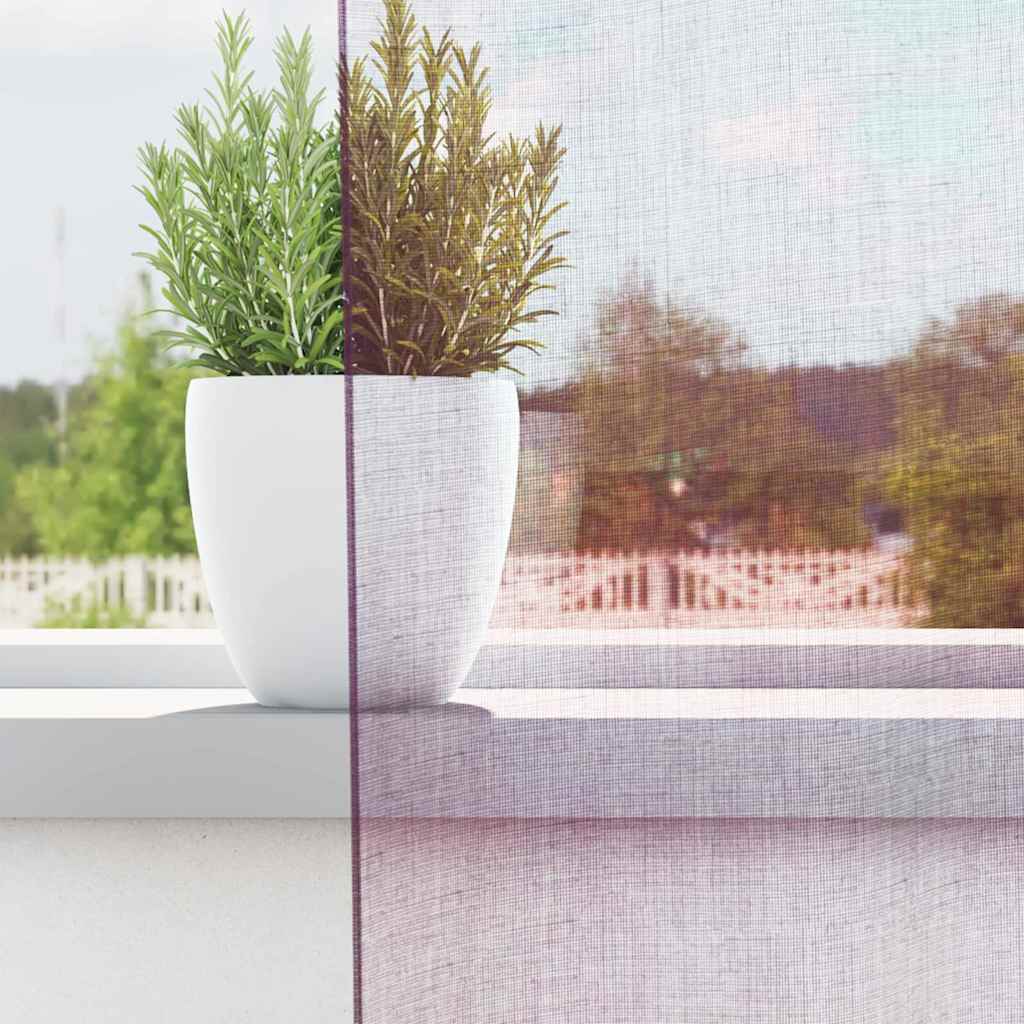 Cortinas de voile com bolsos para varão 2 pcs roxo