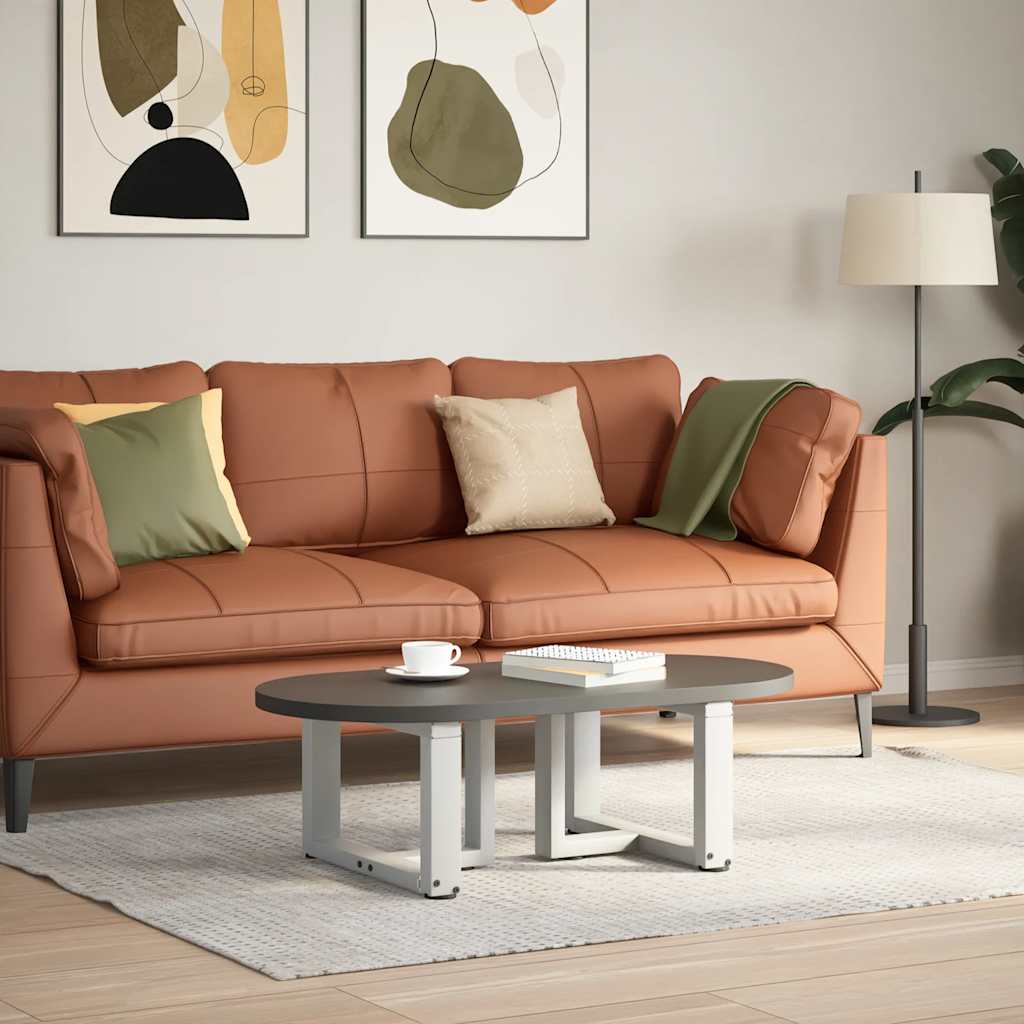 Pés para mesa de centro em forma de t, 2 peças, branco, 40x25x(30-31) cm, aço