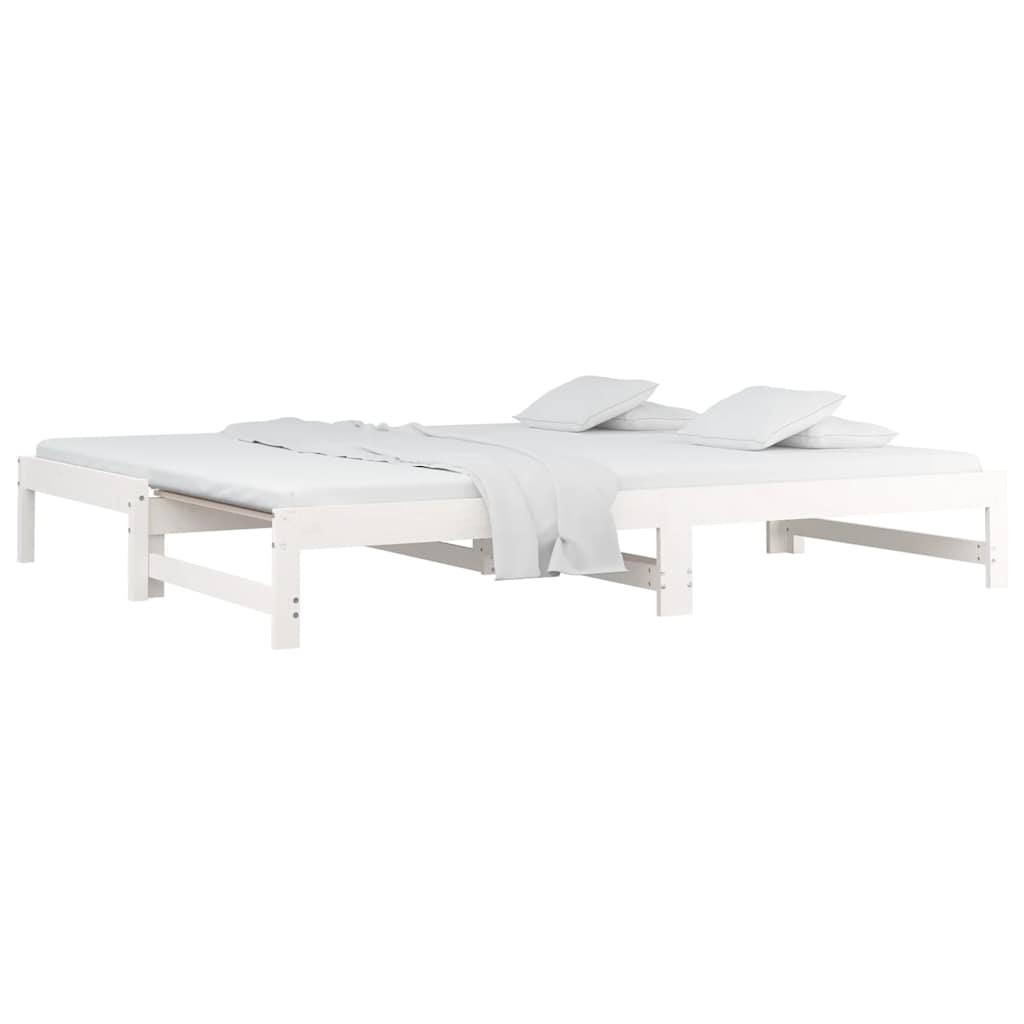 Estrutura sofá-cama de puxar 2x(90x190) cm pinho maciço branco