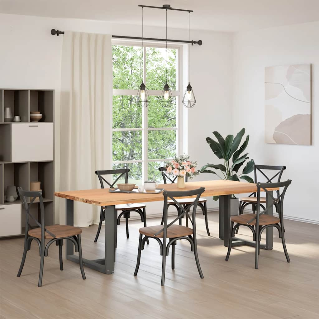 Pés para mesa de jantar em forma de t, 2 peças, antracite, 100x35x(72-73) cm, aço
