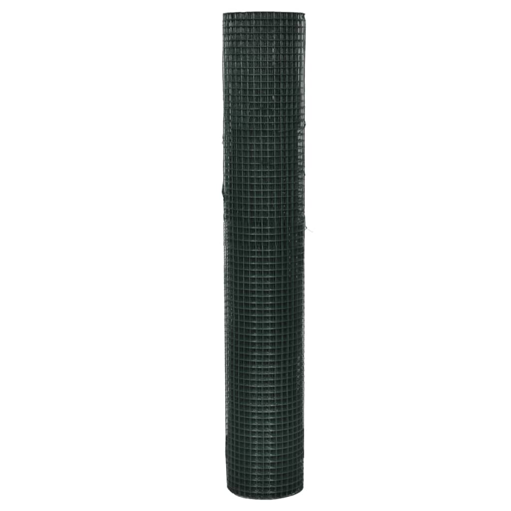 Cerca arame p/ galinheiro c/ revestimento PVC 25x1 m aço verde