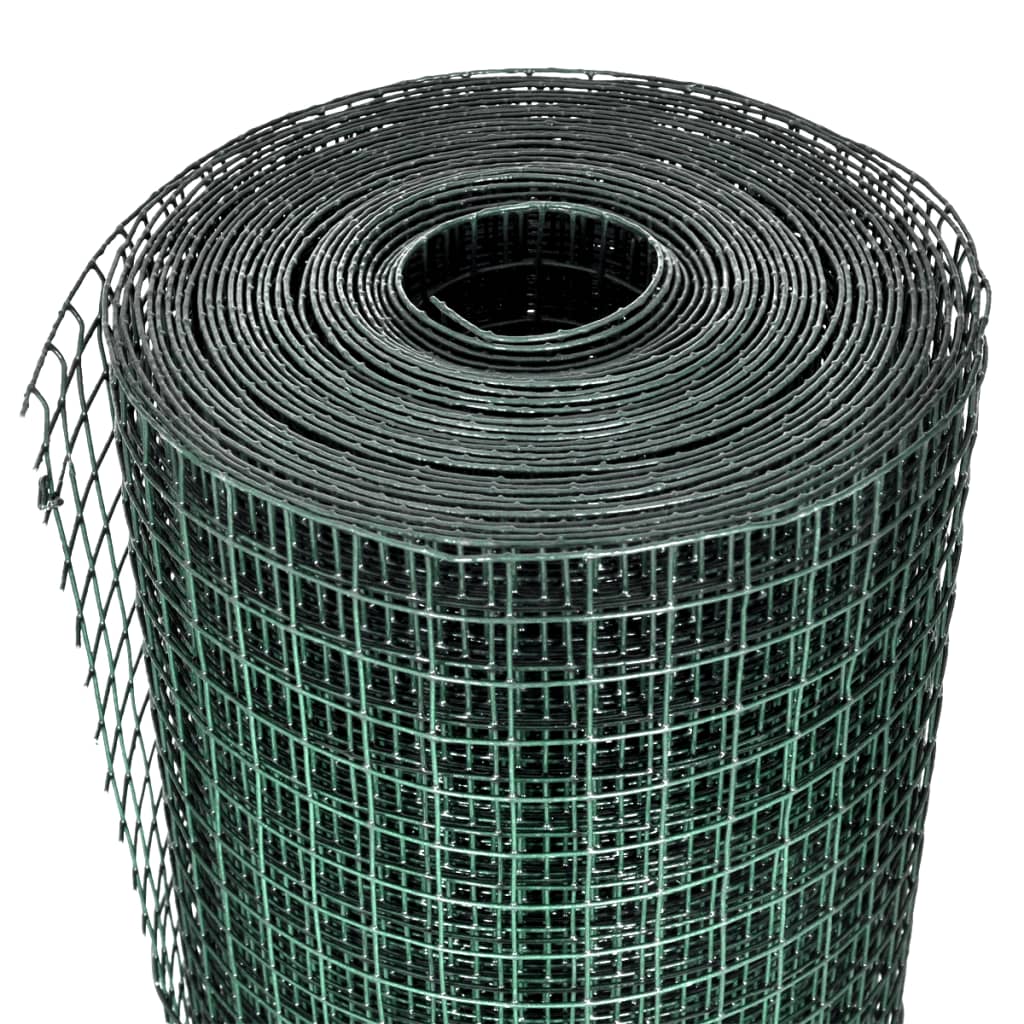 Cerca arame p/ galinheiro c/ revestimento PVC 25x1 m aço verde
