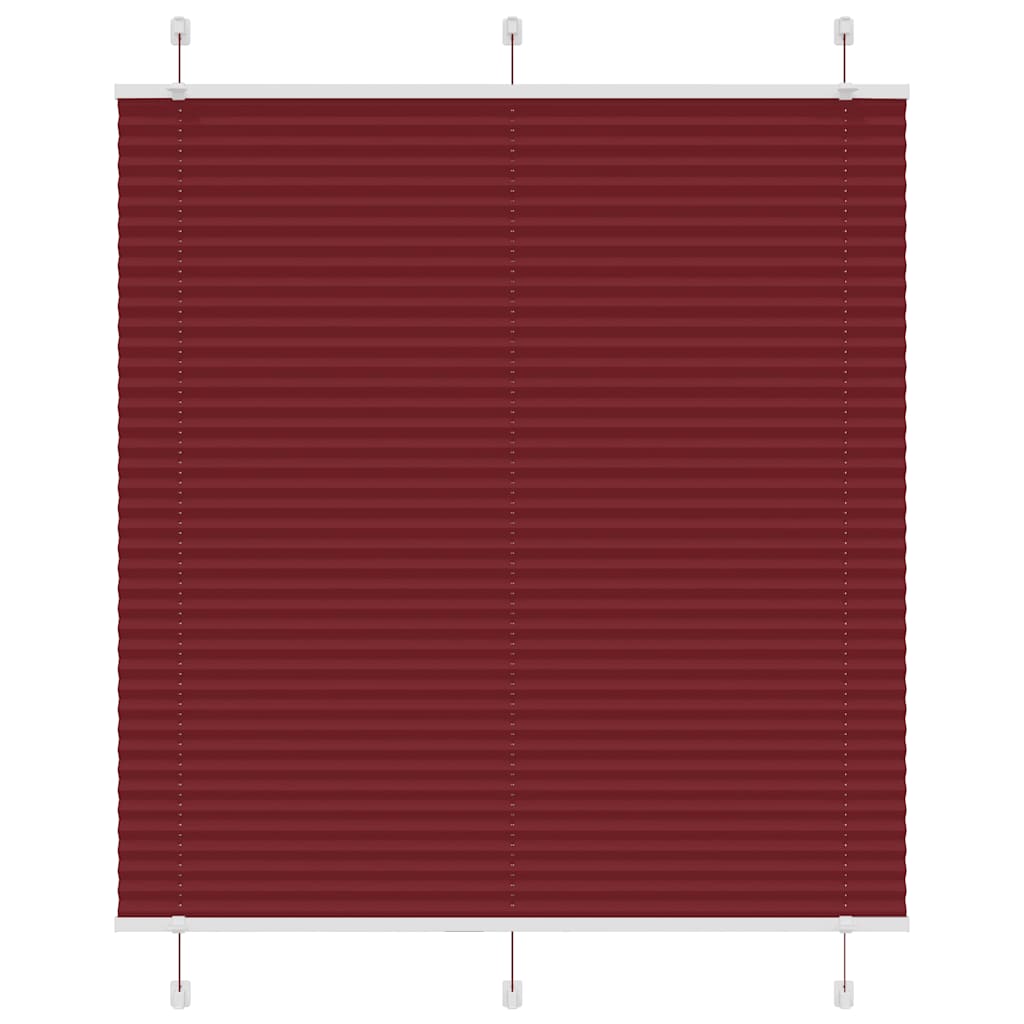 Plissado cego bordéus vermelho 120x100 cm largura tecido