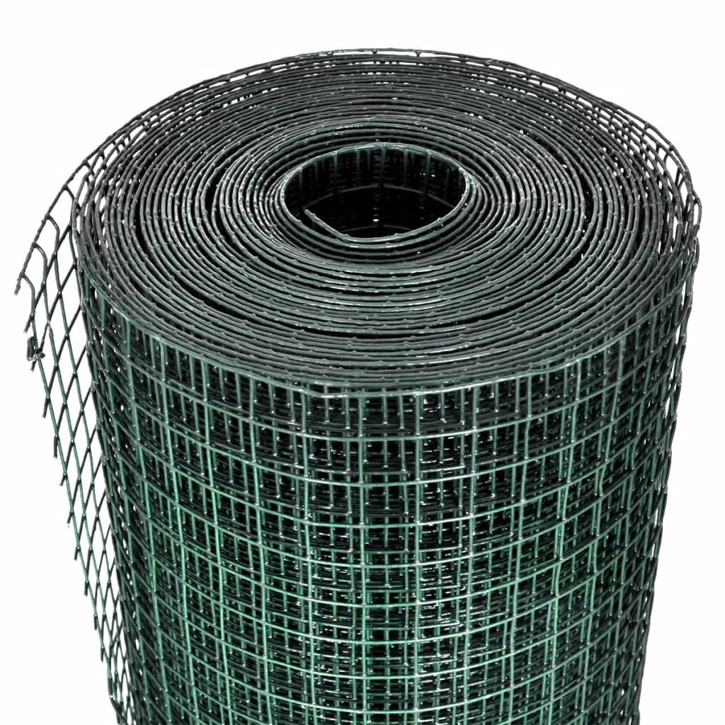 Cerca arame p/ galinheiro c/ revestimento PVC 25x1 m aço verde