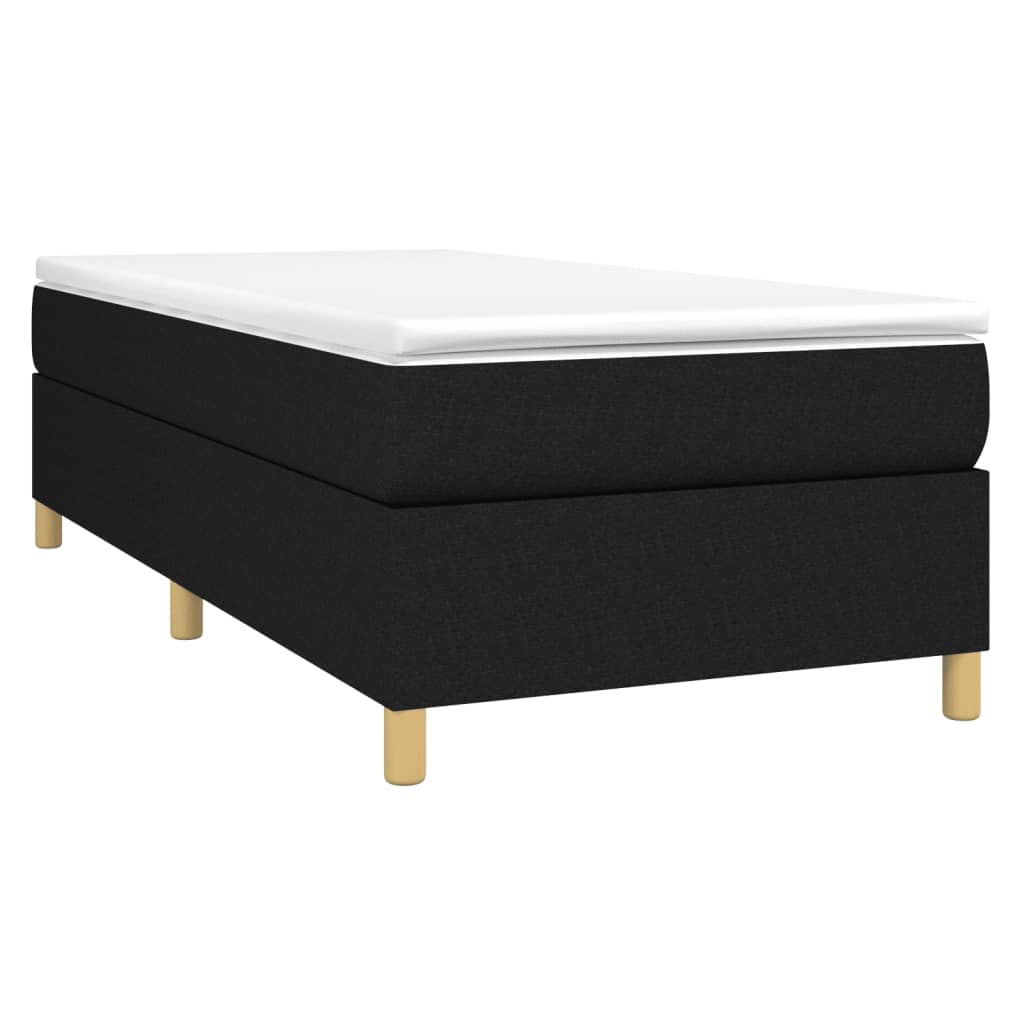 Estrutura de cama com molas 80x200 cm tecido preto