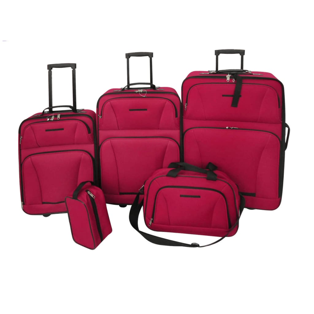 Conjunto malas de viagem 5 pcs vermelho