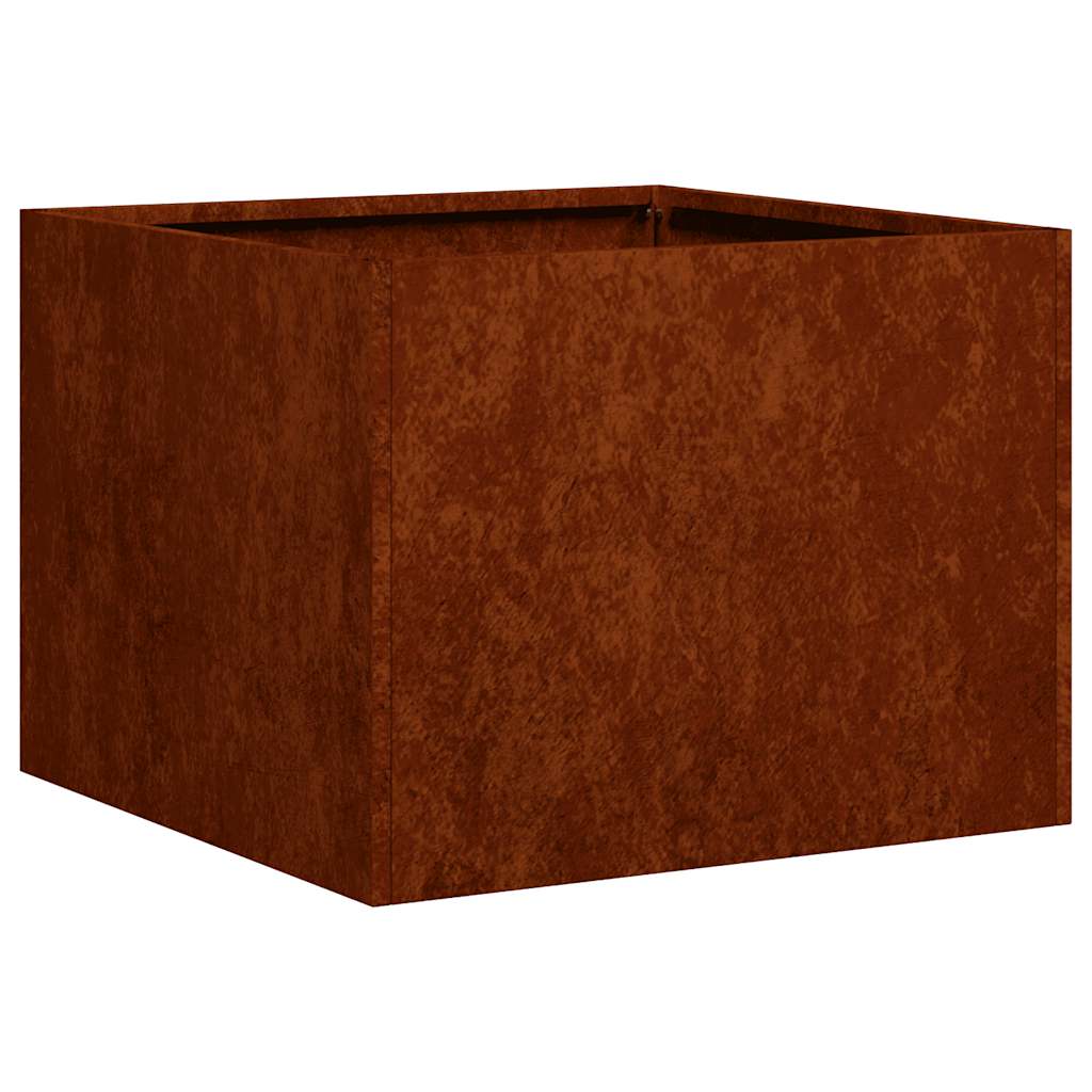 Floreira enferrujada 40x40x30 cm aço resistente
